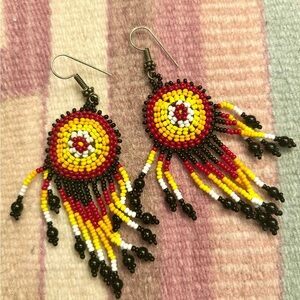 Vibrant Beaded Fringe Earrings